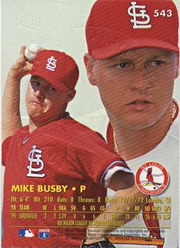 1996 Ultra - Gold Medallion #543 Mike Busby Back