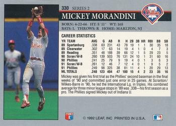 2014 Leaf Best of Baseball - Leaf Memories 1992 Buyback Gold #330 Mickey Morandini Back