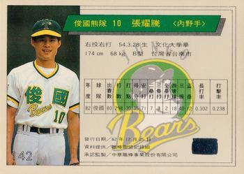 1993 CPBL #142 Yao-Teng Chang Back