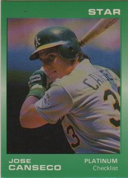 1989 Star Platinum #1 Jose Canseco Front