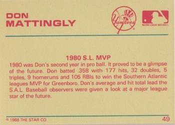 1989 Star Platinum #49 Don Mattingly Back