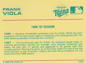 1989 Star Platinum #147 Frank Viola Back