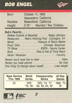 1989 T&M Sports Umpires #3 Bob Engel Back