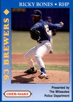 1993 Milwaukee Brewers Police #NNO Ricky Bones Front