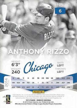 2015 Donruss - Elite #6 Anthony Rizzo Back