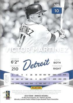 2015 Donruss - Elite #10 Victor Martinez Back