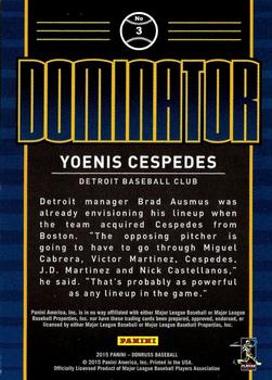 2015 Donruss - Elite Dominator #3 Yoenis Cespedes Back