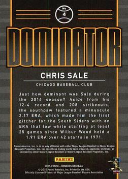 2015 Donruss - Elite Dominator #4 Chris Sale Back