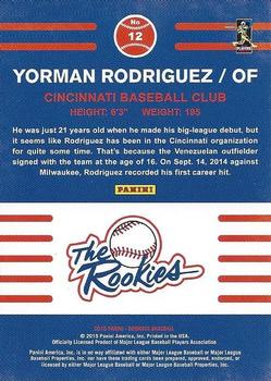2015 Donruss - The Rookies #12 Yorman Rodriguez Back