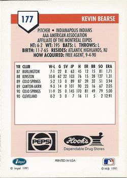 1991 Line Drive AAA Indianapolis Indians Ad Backs #177 Kevin Bearse Back