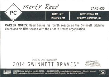 2014 Choice Gwinnett Braves #30 Marty Reed Back