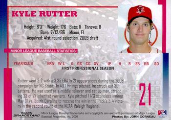 2009 Grandstand Lowell Spinners #NNO Kyle Rutter Back