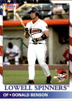2002 Choice Lowell Spinners #20 Donald Benson Front