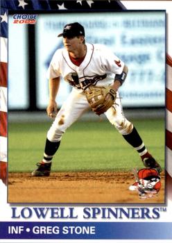 2002 Choice Lowell Spinners #28 Greg Stone Front