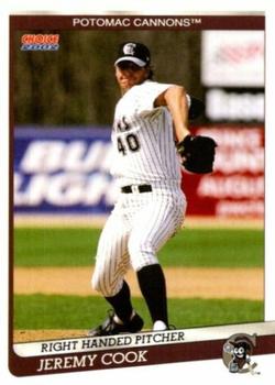 2002 Choice Potomac Cannons #23 Jeremy Cook Front
