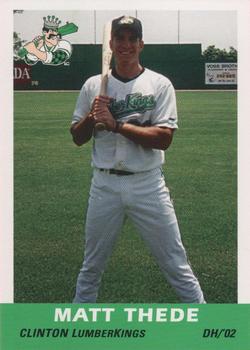 2002 Grandstand Clinton LumberKings #NNO Matthew Thede Front