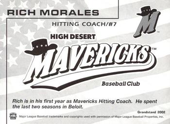 2002 Grandstand High Desert Mavericks #NNO Rich Morales Back
