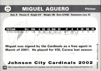 2002 Grandstand Johnson City Cardinals #48 Miguel Aguero Back