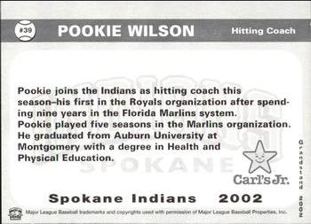 2002 Grandstand Spokane Indians #39 Pookie Wilson Back