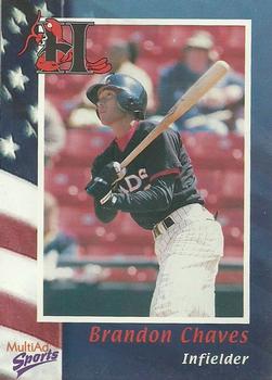 2002 MultiAd Hickory Crawdads #9 Brandon Chaves Front