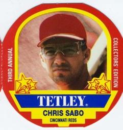 1990 Tetley Tea Discs #3 Chris Sabo Front