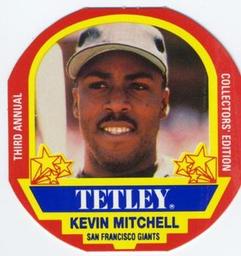 1990 Tetley Tea Discs #6 Kevin Mitchell Front