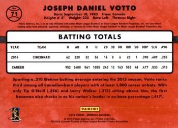 2015 Donruss - Stat Line Career #71 Joey Votto Back