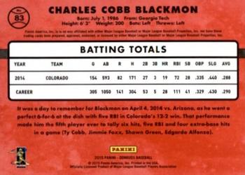 2015 Donruss - Stat Line Career #83 Charlie Blackmon Back