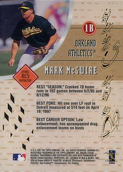 1997 Bowman's Best - Best Cuts Atomic Refractor #BC5 Mark McGwire Back