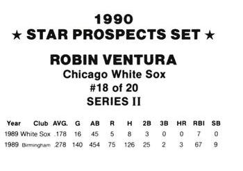 1990 Star Prospects Set Series II (unlicensed) #18 Robin Ventura Back
