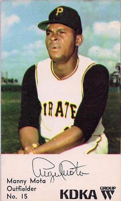1968 KDKA Pittsburgh Pirates #15 Manny Mota Front