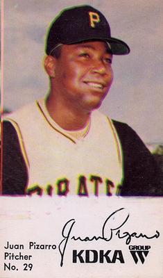 1968 KDKA Pittsburgh Pirates #29 Juan Pizarro Front