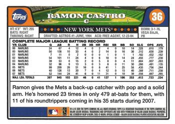 2008 Topps Gift Sets New York Mets #36 Ramon Castro Back