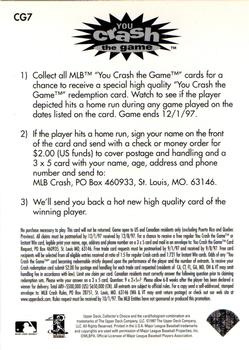 1997 Collector's Choice - You Crash the Game #CG7 Mo Vaughn Back