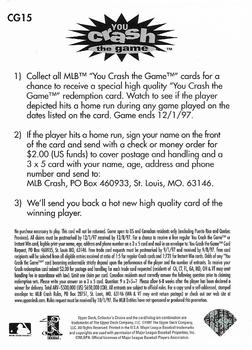1997 Collector's Choice - You Crash the Game #CG15 Vinny Castilla Back