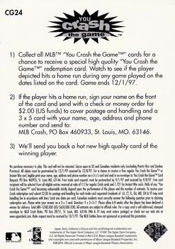 1997 Collector's Choice - You Crash the Game #CG24 Mark McGwire Back