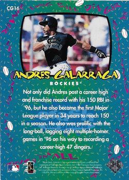 1997 Collector's Choice - You Crash the Game Exchange #CG16 Andres Galarraga Back