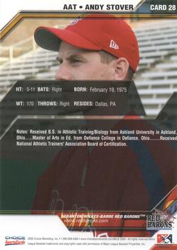 2005 Choice Scranton/Wilkes-Barre Red Barons #28 Andy Stover Back