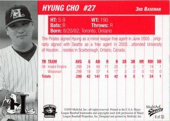 2005 MultiAd Hickory Crawdads Update #6 Hyung Cho Back
