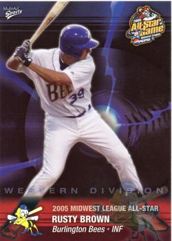 2005 MultiAd Midwest League All-Stars Western Division #3 Rusty Brown Front
