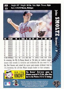1997 Collector's Choice Atlanta Braves #AB13 John Smoltz Back