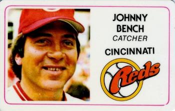 1981 Perma-Graphics Superstar Credit Cards (125- prefix) #125-001 Johnny Bench Front