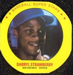 1987 Super Stars Discs #1 Darryl Strawberry Front