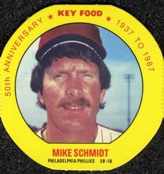 1987 Key Food Discs #11 Mike Schmidt Front