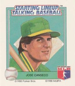 1988 Parker Bros. Starting Lineup Talking Baseball Oakland Athletics #21 Jose Canseco Front