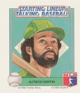 1988 Parker Bros. Starting Lineup Talking Baseball Oakland Athletics #16 Alfredo Griffin Front