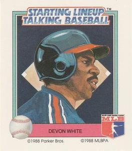 1988 Parker Bros. Starting Lineup Talking Baseball California Angels #21 Devon White Front