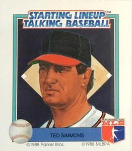 1988 Parker Bros. Starting Lineup Talking Baseball Atlanta Braves #18 Ted Simmons Front