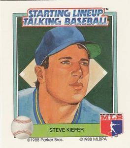 1988 Parker Bros. Starting Lineup Talking Baseball Milwaukee Brewers #17 Steve Kiefer Front