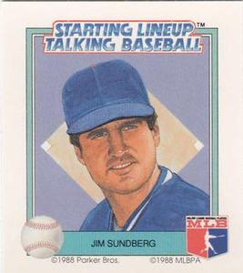 1988 Parker Bros. Starting Lineup Talking Baseball Chicago Cubs #12 Jim Sundberg Front